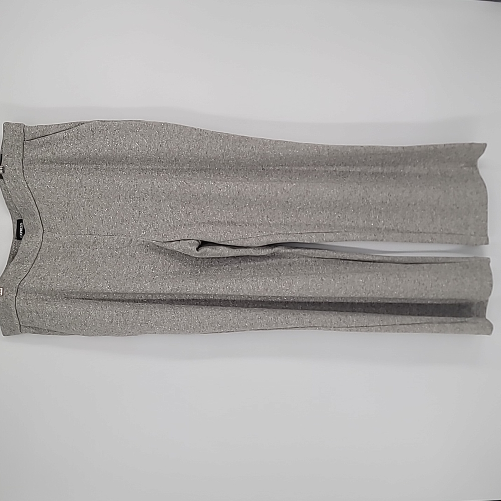 NWT Express Trousers Super High Rise Silver Metallic Knit Dress Pants #3051
